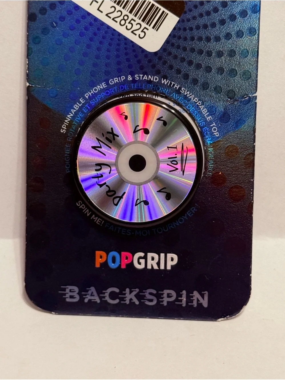 PopSocket PopGrip Backspin Holographic Silver Phone Grip CD